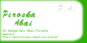 piroska abai business card